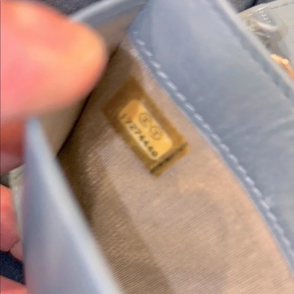 Chanel Blue Cavier Wallet with Embossed Logo and serial sticker intact!